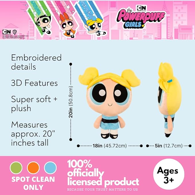 The Powerpuff Girls Bubbles Bedding Super Soft Cozy Decorative Cuddle Pillow, (Officially Licensed Product) By Franco Collectibles