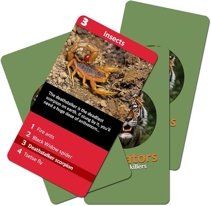 The Purple Cow Go Fish! - Predators and Other Killers - The Classic Card Game with a General Knowledge Boost for Kids & Families Ages 6+