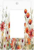 Watercolor Wild Flower Floral Daisy Plant Decorative Outlet Covers 1 Gang Single Rocker Light Switch Cover Plate Wall Plates GFCI Faceplate for Bedroom Living Room Decor