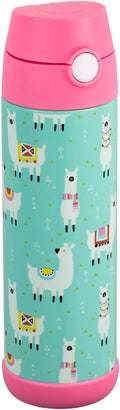 Snug Insulated Kids Water Bottle with Straw & Spout – Double-Wall Stainless Steel, Leakproof, Easy-Flip Lid – For School, Travel, Toddlers & Big Kids - Llamas, 17oz