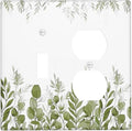 Green Eucalyptus Plant Leaves Vine Wallplates 1 Toggle 1 Duplex Switch Plate Electrical GFCI Faceplate Decorative Light Switch Covers for Bed Room Living Room Decor