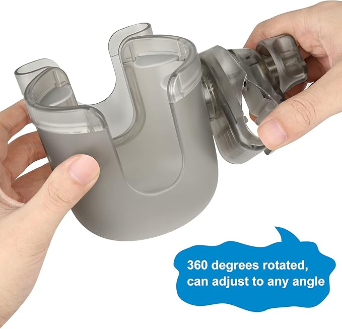 Accmor Stroller Cup Holder with Phone Holder, Bike Cup Holder, Universal Cup Holder for Uppababy Nuna Doona Strollers, 2-in-1 Cup Phone Holder for Stroller Bike Accessory