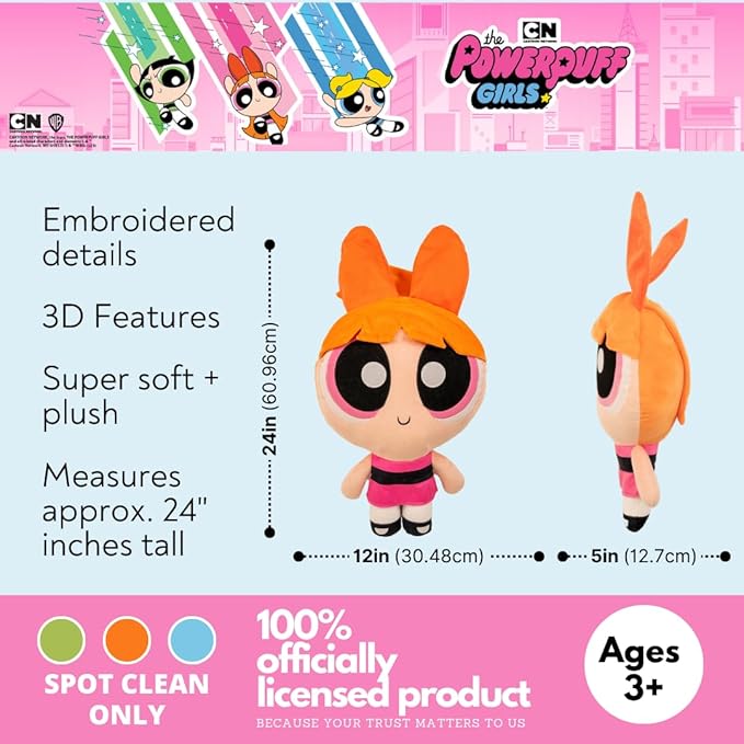 The Powerpuff Girls Blossom Bedding Super Soft Cozy Decorative Cuddle Pillow, (Officially Licensed Product) By Franco Collectibles