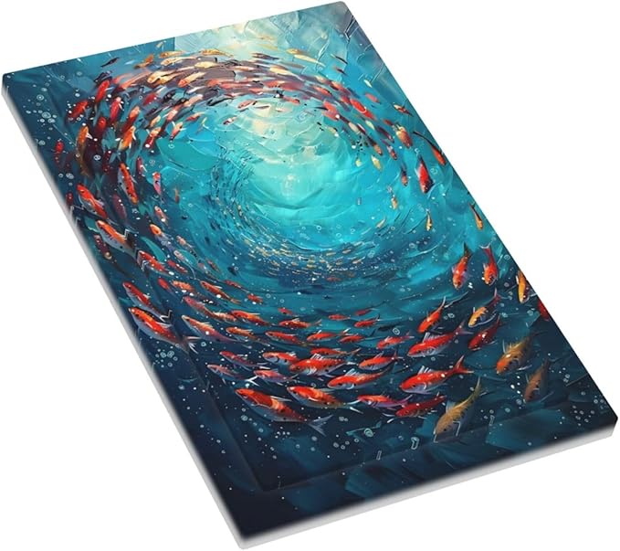 Ocean Fish School Of Fish Vortex Deep Sea Light Switch Cover Plate 1 Gang No Device Blank Electrical Wall Plates Faceplate Decorative Switch Plate Covers for Kids Room Bedroom Decor