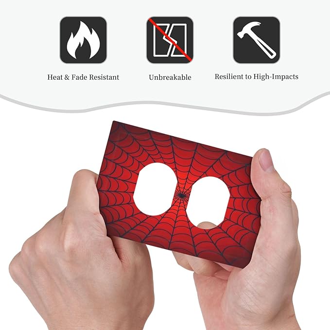 Red Spider Web Black Line Simplicity Outlet Covers 1 Gang Duplex Light Switch Cover Decorative Switch Plates Electrical Receptacle Faceplate Wall Plate For Kids Room Home Decor