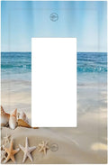 Outlet Covers Summer Beach Starfish Shells 1 Gang Light Switch Cover Plate Single Rocker Switch plate Covers Decorative Wall Plates Electrical GFCI Receptacle for Bathroom Home Decor