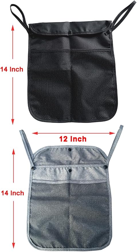 2Pcs Pack Baby Stroller Organizer With Two compartments Front Mesh Pocket for Bottle Nappy Diaper Storage,Fits for Stroller like Uppababy, Baby Jogger, Britax, Bugaboo, BOB (BLACK E)