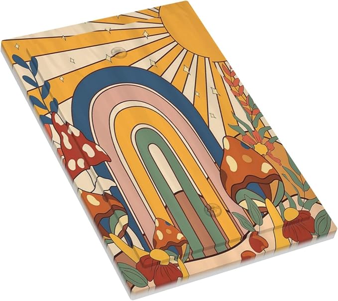 Light Switch Cover Plate Mushroom Hippie Sun Rainbow Vintage Floral Funky Boho 1 Gang No Device Blank Electrical Wall Plates Faceplate Decorative Switch Plate for Bedroom Kids room Decor