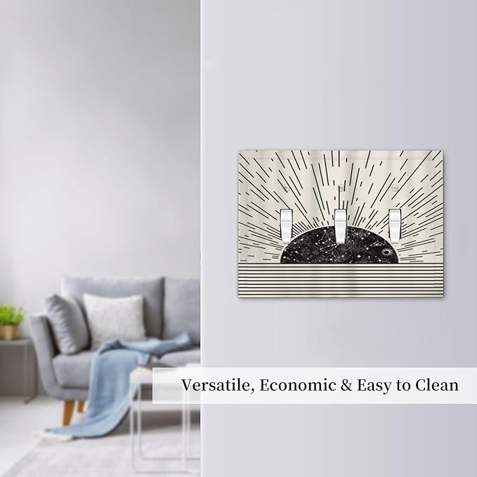 Mid Century Boho Sun Abstract Black Sunrise Horizon 3 Gang Light Switch Covers Triple Toggle Wall Plate Decorative Switchplate Electrical Faceplate for Kitchen Bathroom Bedroom Decor