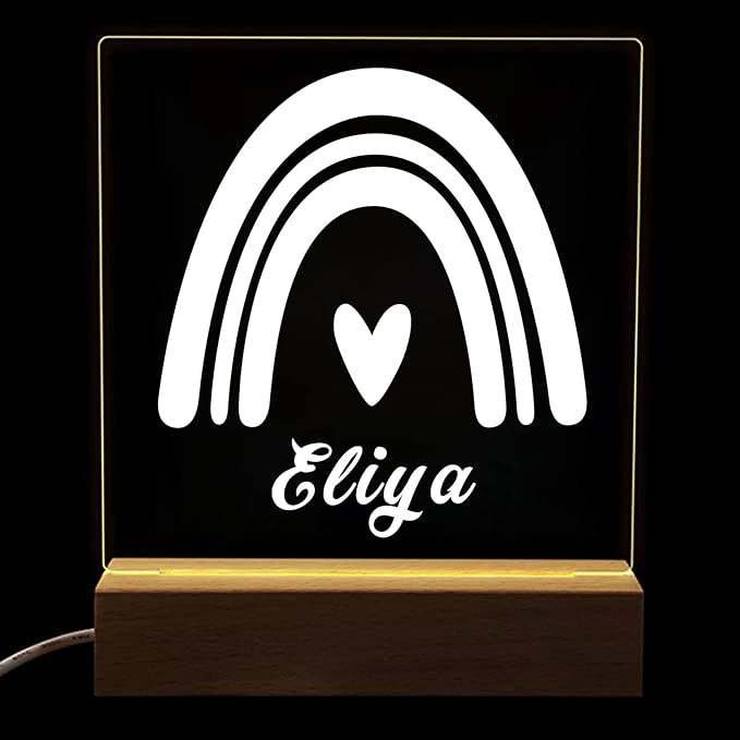 Personalized Table Lamp, Rainbow Night Lights, Fairy Lights, Bedside Lamp, Night Light for Kids, Bedroom Decor, Desk Lamp, Light Decor, Custom Name