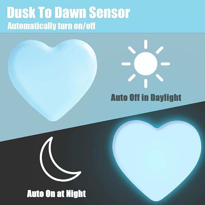 INZU Night Lights Plug into Wall, LED Night Light for Kids, Cute Nightlight with Auto Dusk to Dawn Sensor, LED Nightlight with Soft Warm Light for Bedroom, Nursery, Bathroom, Hallway (Blue)