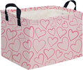 Rectangular Pink Valentine's Day Gift Basket,nursery basket,Pink girls gift baskets,kids toy storage Bin, Love Heart Room Decor for Home,Shelf Baskets(Happy Love)