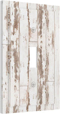 Rustic Cabin Barn White Wooden Brown Farmhouse 1 Gang Light Switch Plate Decorative Single Toggle Wall Plate Cover Electrical Switchplate Faceplate For Country Vintage Bedroom Room Decorate