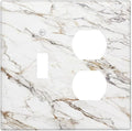 Outlet Covers White Brown Marble Abstract Modern Luxury 2 Gang Decorative Switch Plates 1 Toggle Duplex Combo Light Switch Cover GFCI Socket Cover WallPlates for Bathroom Kitchen Decor