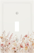 Decorative Light Switch Cover Plate Boho Floral Watercolor Flower Pattern 1 Gang Single Toggle Wall Plate Electrical Outlet Covers Decorate Switch Plate Cover for living Room Home Decor