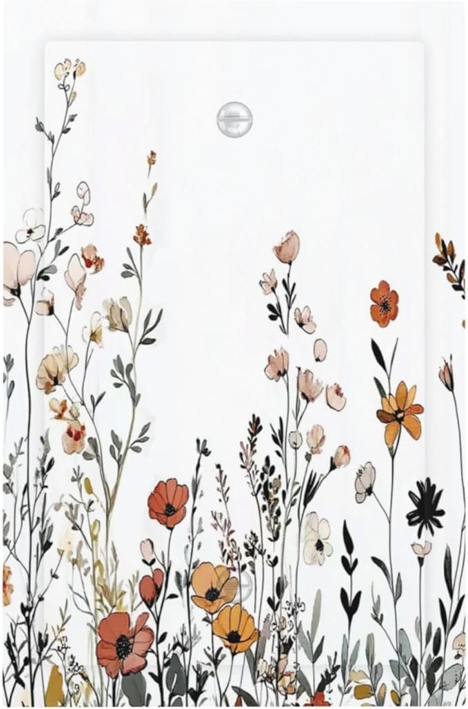 Light Switch Cover Plate Vintage Wildflower Colorful Plants Floral 1 Gang No Device Blank Electrical Wall Plates Faceplate Decorative Switch Plate For Bed Room Living Room Decor