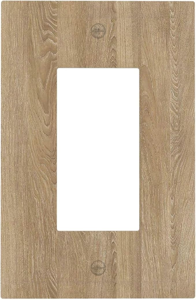 Decorative Outlet Covers Light Brown Wood Grain 1 Gang Single Rocker Light Switch Cover Plate GFCI Wall Plates Electrical Switch Plate Cover for Farmhouse Cabin Decor
