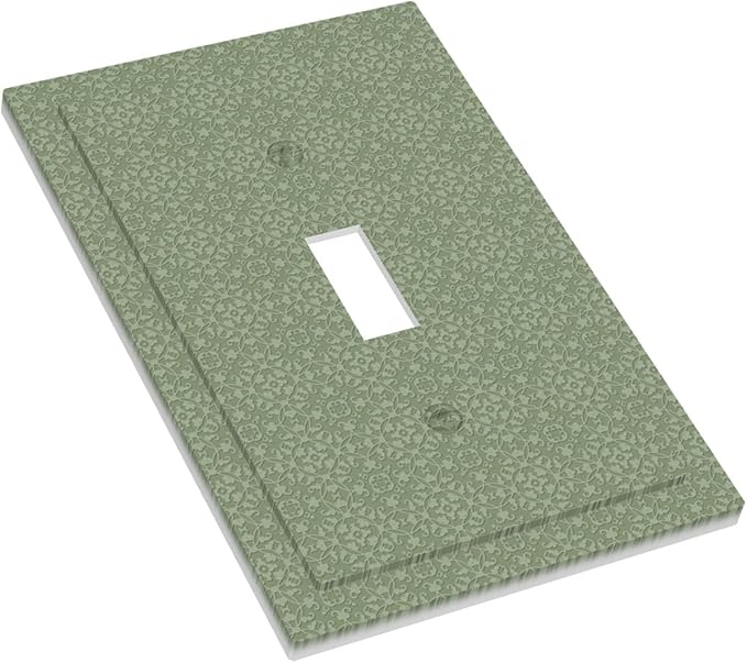 Sage Green Textured 1-Gang Toggle Light Switch Plate, Minimalist Botanical Weave Modern Farmhouse Linen Texture Decorative Wall Plate for Neutral Decor