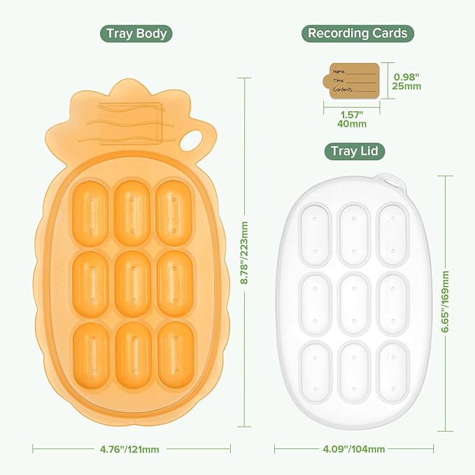 Haakaa Silicone Nibble Freezer Tray -Breastmilk Popsicle Mold - Baby Fruit Food Feeder Tray - Baby Food Maker - Ice Cube Tray - 4 Months+ Babies - BPA Free -Apricot