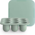 mushie Fresh Food Feeder Freezer Tray with Lid for Frozen Baby Food | 9 Cups x 0.5 oz | BPA Free Storage Container (Cambridge Blue)