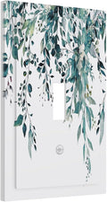 Decorative Light Switch Cover Plate Green Eucalyptus Boho Olive Leaves Country Unique 1 Gang Wall Plate Cover Single Toggle Switch Plate Covers Jumbo Electrical Switchplate Receptacle