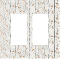 Boho Floral Watercolor Tree Branch Flower Minimalist Decorative Outlet Covers 2 Gang Double GFCI Rocker Electrical Wall Panels Light Switch Cover Plate for Bedroom Living Room Decor