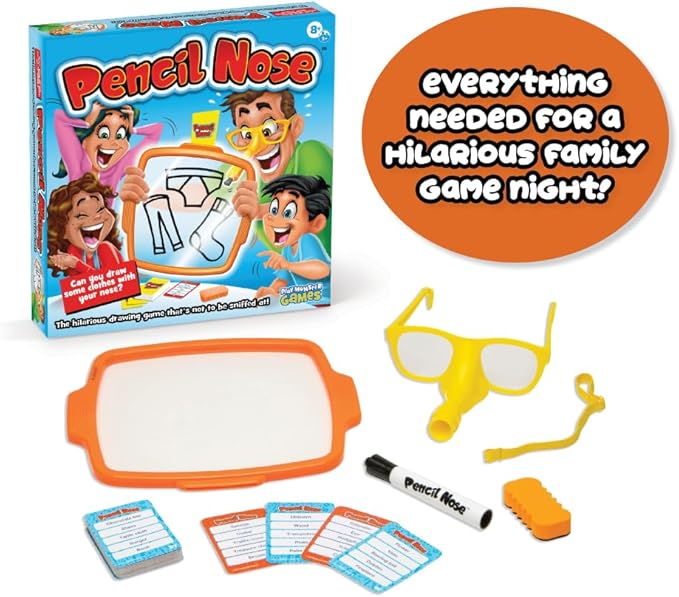 Pencil Nose Board Games for Family Night - The Ultimate Drawing Game - Kids Games, Family Game, Multi-Player, Party Game - Ages 8+