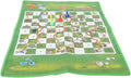 Snakes and Ladders Board Game Set, Folding Snake Ladder Chess Non Woven Fabrics Carpet Ground Mat with Chessman and Dice for Home
