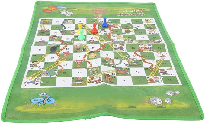 Pilipane Snake Chess 60x45cm Folding Washable NonWoven Fabric Carpet Ground Mat Ladder Game Toy 3cm