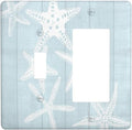 Beach Starfish Vintage Wood Rustic Country Ocean Outlet Covers 1 Toggle 1 Rocker Combination Decorative Wall Plate Electrical Switch Plates Light Switch Cover Plate for Farmhouse Bathroom Decor