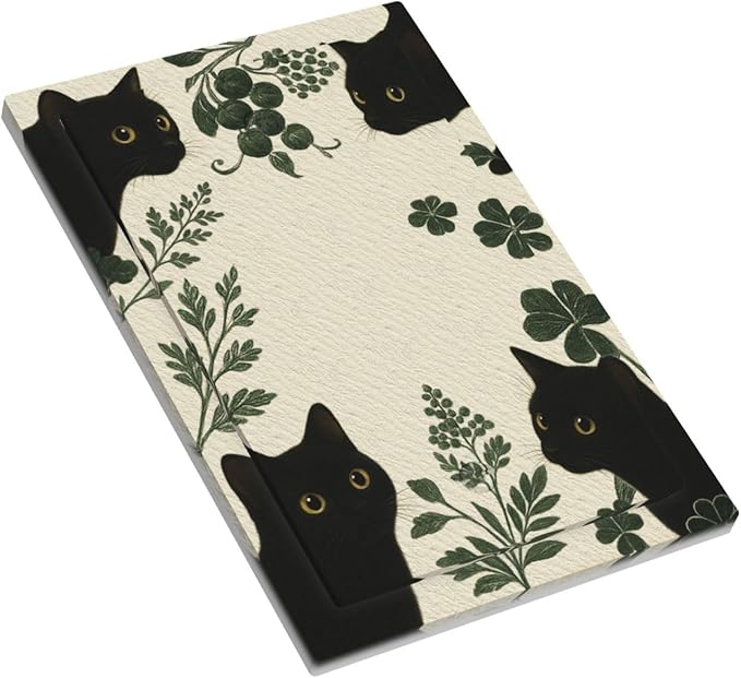 Decorative Light Switch Cover Plate Funny Black Cat Green Leaf 1 Gang No Device Single Blank Outlet Covers Wall Plates for Electrical Outlets Faceplate for Bedroom Home Decor