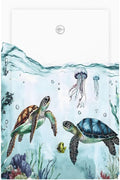 Sea Turtles Sea Coral Seaweed Ocean Jellyfish Light Switch Cover Plate 1 Gang No Device Blank Electrical Wall Plates Faceplate Decorative Switch Plate for Kids Room Bathroom Decor