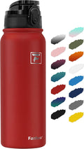 Fanhaw 20 oz Insulated Stainless Steel Water Bottle with Anti-Dust Chug Lid, Leakproof Vacuum Metal Bottle for Kids, Women & Men (Red)