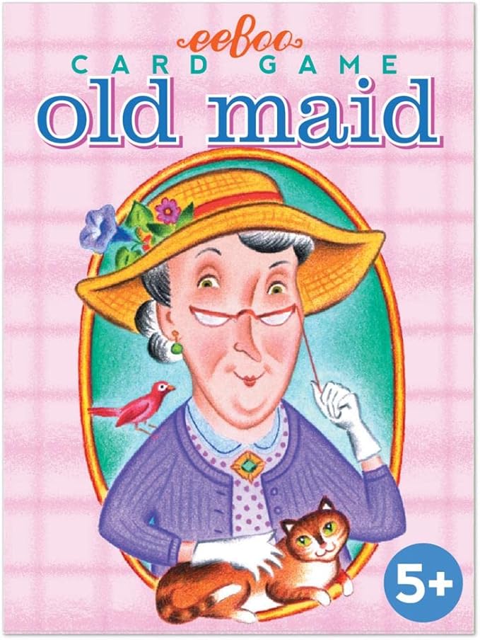 eeBoo Old Maid Playing Card Game - 50 Career Themed Cards, Classic Matching Card Game, Durable Oversized Cards, Screen-Free Fun, Ages 5+
