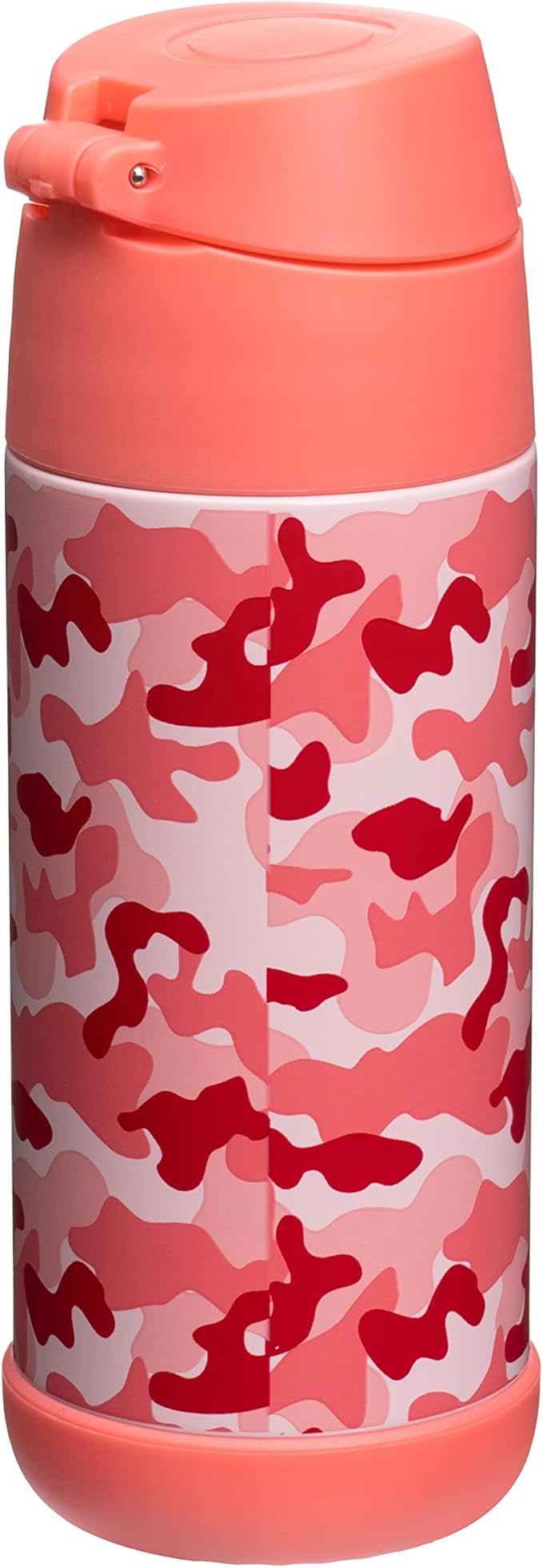 Snug Insulated Kids Water Bottle with Straw & Spout – Double-Wall Stainless Steel, Leakproof, Easy-Flip Lid – For School, Travel, Toddlers & Big Kids - Pink Camo, 12oz