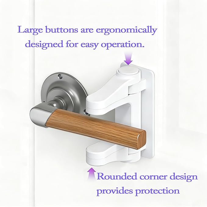 child safety door lever locks (4-pack) – specially designed for door handles to prevent infants and toddlers from accidentally opening doors.