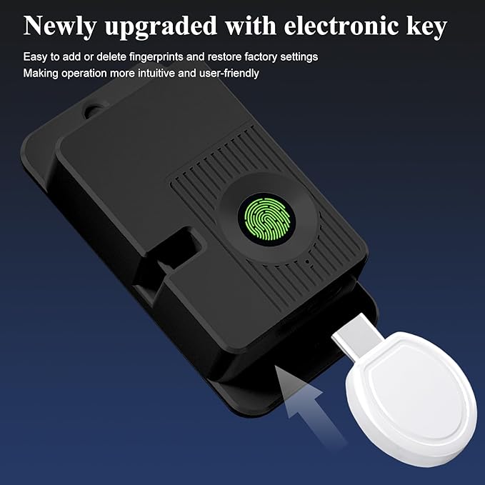 Fingerprint Child Proof Door Lock 2Pcs, Refrigerator Lock with Fingerprint & Door Locks for Kids safety, for Door Lock, Cabinet Locks and Window Locks,Strong Adhesive No Drilling(Black)