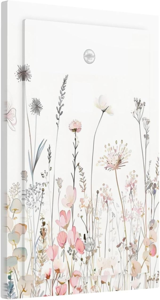 Floral Watercolor Wildflower Dandelion Plant Light Switch Cover Plate 1 Gang No Device Blank Electrical Wall Plates Faceplate Decorative Switch Plate for Farmhouse Bed Room Decor