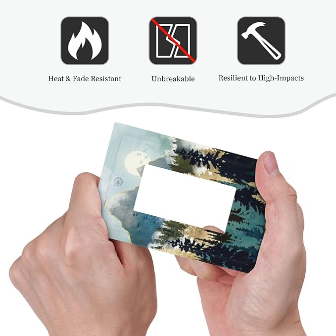 Boho Mountain Forest Abstract Sunset Sunrise Sun 1 Gang Rocker Light Switch Covers Single Decora Outlet Wall Plate Decorative Switchplate Faceplate GFCI for Country Bathroom Bedroom Decor