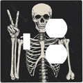 Wallplates Skeleton Skull Boho Hippie Dark Background 1 Toggle 1 Duplex Switch Plate Electrical Gfci Faceplate Decorative Light Switch Covers For Cabin Office Decor