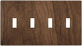 Light Switch Cover Plate Dark Brown Wood Grain 4 Gang Quad Toggle Wall Plate Electrical Outlet Cover Decorative Switch Plate Covers for Farmhouse Cabin Decor