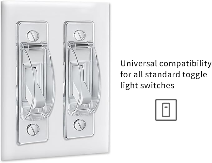 Light Switch Cover Guard, Child Proof Switch Guard 4 Pack for Toggle Switch, Prevent Kids from Turning Lights On/Off, Easy Install Wall Switch Protector（Clear)