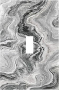 Beautiful Grey Marble Texture Simple Abstract Print Decorative Light Switch Cover 1 Gang Single Toggle Device Electrical Faceplate Switchplates Decorator Outlet Wall Plate for Bathroom Kitchen Decor