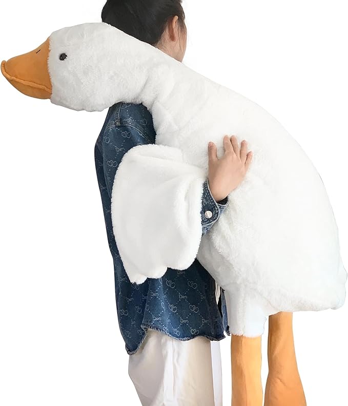 Haengbuk-Goose Stuffed Animal, 62.9in/160cm Giant Sleeping Hugging Pillow, Soft White Swan Plush Toy, for Kids, Friends or Family