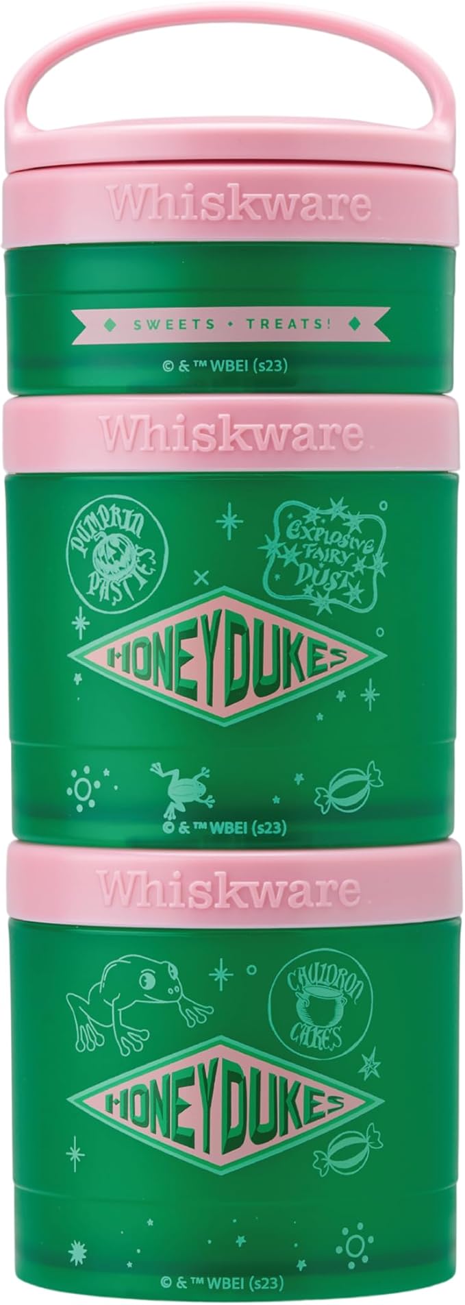 Whiskware Harry Potter Stackable Snack Containers for Infants, Kids, and Toddlers, Durable Food Storage Containers for Daycare, Car, and Airplane Travel, Dishwasher Safe, Honeydukes