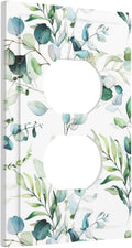 Green Olive Sage Eucalyptus Leaves 1 Gang Receptacle Wall Plate Duplex Outlet Covers Decorative Single Device Switchplate Face Wallplate Bedroom Decorate