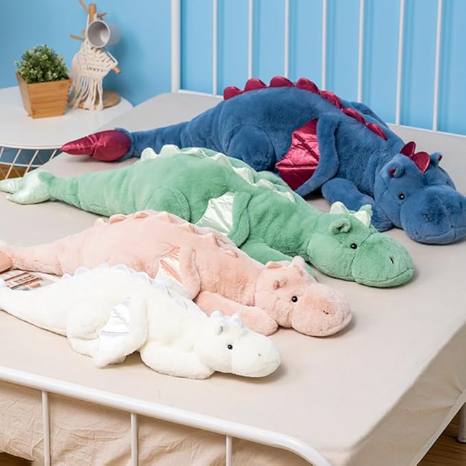 Weighted Dragon Stuffed Animal 10Lbs 43.3" Soft and Sturdy Weighted Stuffed Animals for Adults and Kids, Large Blue Stuffed Animal