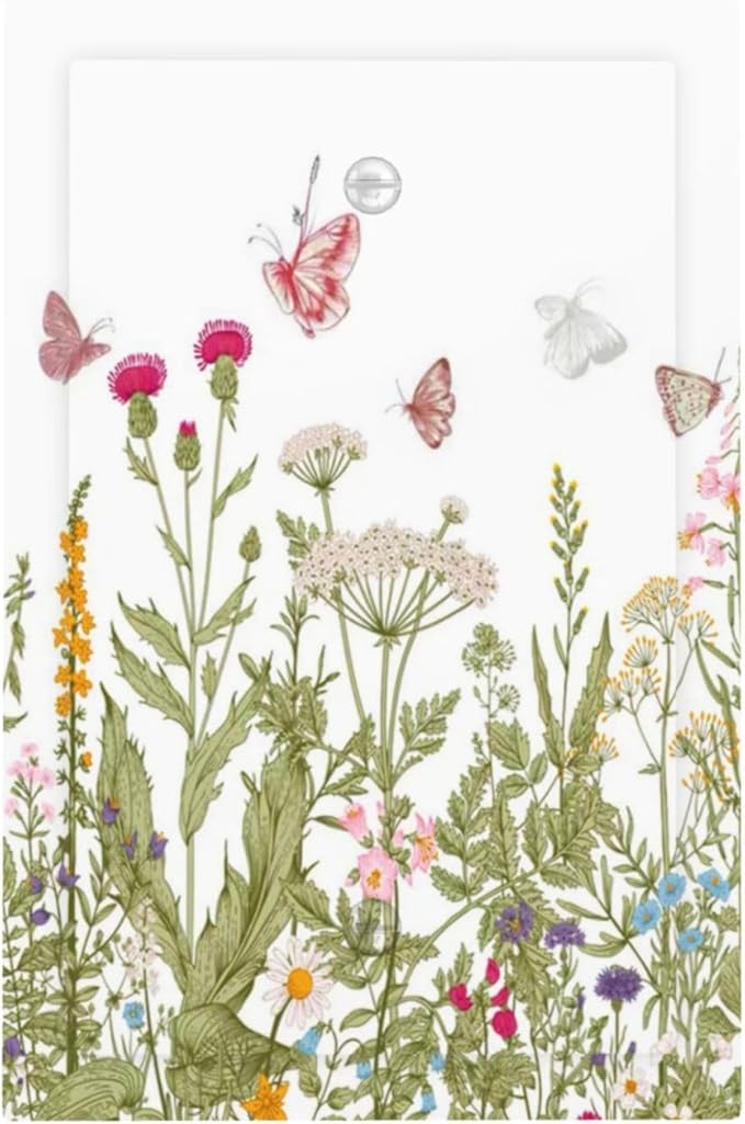 Colorful Butterfly Floral Plants Flower Vine Light Switch Cover Plate 1 Gang No Device Blank Electrical Wall Plates Faceplate Decorative Switch Plate for Bed Room Living Room Decor