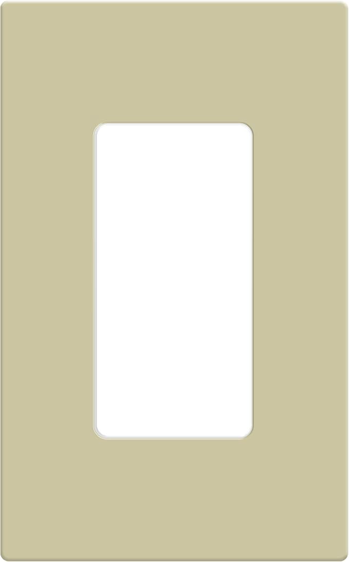 ENERLITES Screwless Decorator Wall Plate Child Safe Outlet Cover, Size 1-Gang 4.68" H x 2.93" L, Unbreakable Polycarbonate Thermoplastic, SI8831-I, Glossy, Ivory