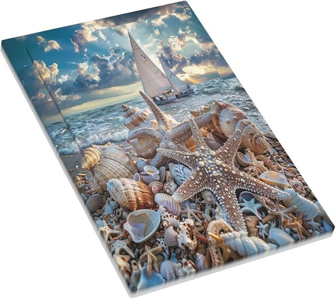 Decorative Light Switch Cover Summer Sea Beach Starfish Seashell Sailboat Wall Plate Cover 1 Gang Blank No Device Outlet Covers Electrical Switchplate for Bathroom Home Decor